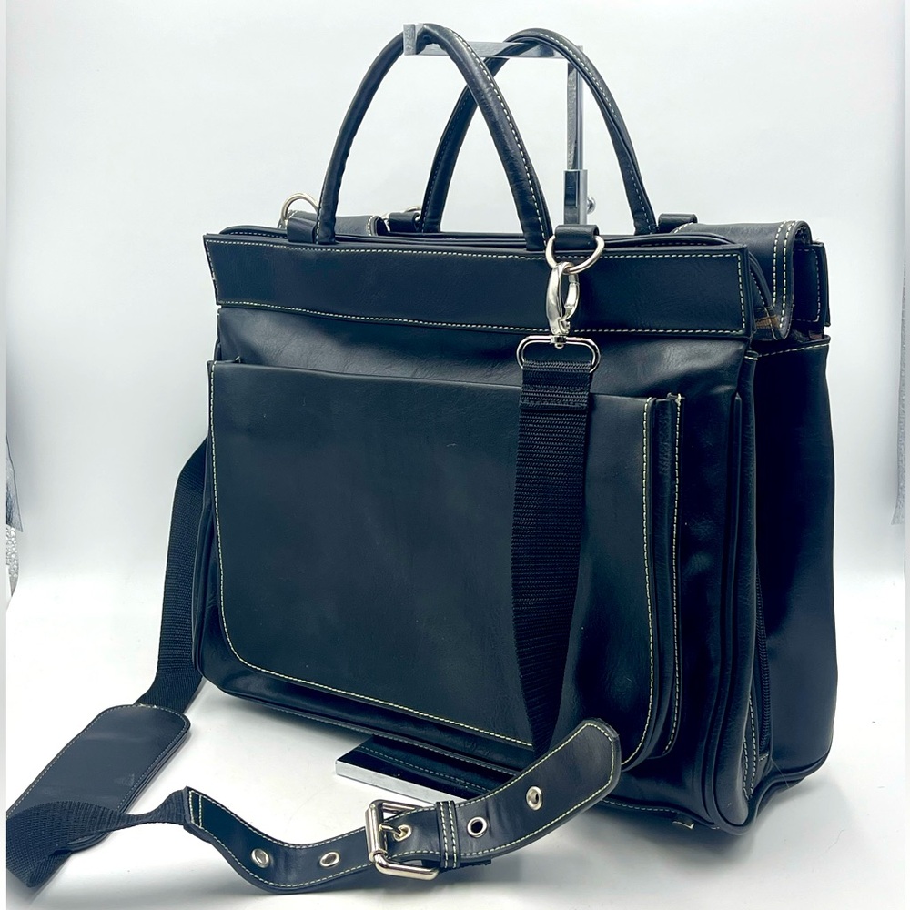 Vintage Bellerose Expandable Satchel Messenger Briefcase Cross-Body Bag w/ Strap - Picture 16 of 16